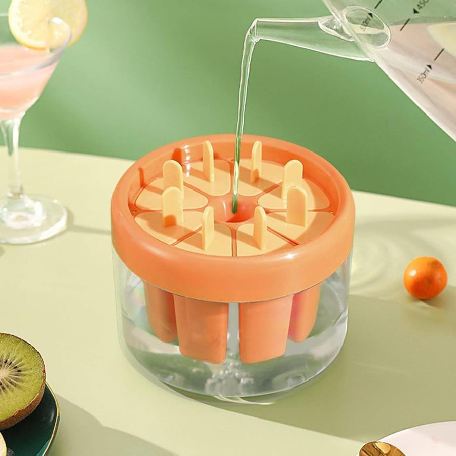8 Cavity Round Popsicle Candy Mold Set with Sticks