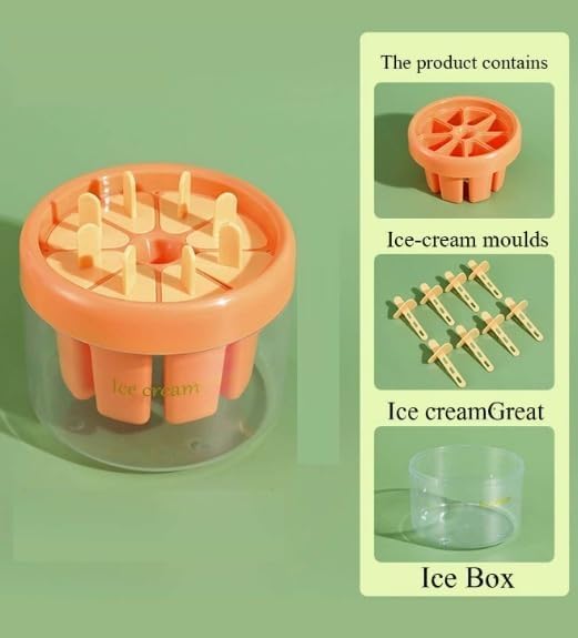 8 Cavity Round Popsicle Candy Mold Set with Sticks