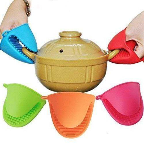 1 Pair of Silicon Pot Holder Oven Mini Gloves Cooking Pinch Handle Kitchen Heat Up Solution – Pack of 2 - Khachak