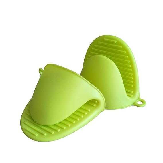 1 Pair of Silicon Pot Holder Oven Mini Gloves Cooking Pinch Handle Kitchen Heat Up Solution – Pack of 2 - Khachak