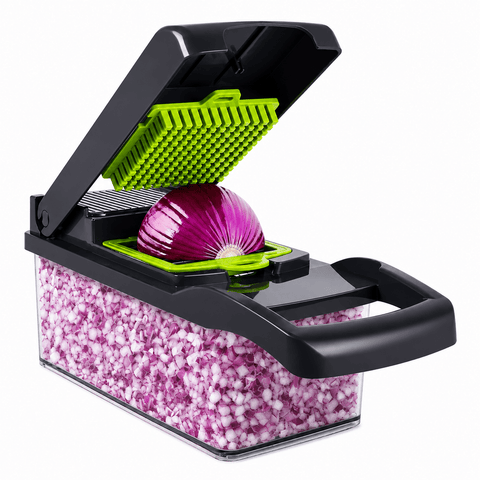 16-in-1 Mandoline Vegetable Slicer & Food Chopper | Veggie Cutter, Cheese Grater, Onion & French Fry Slicer - Khachak