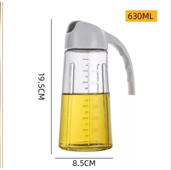 Glass Oil Bottle & Dispenser Jug Dual-purpose Oil Dispenser For Pouring And Spraying, High-pressure sprayer for even oil distribution 450ml (random color)