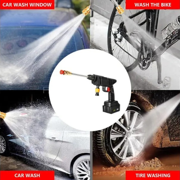 Automatic Cordless Car Wash Spray Gun 21V | High Pressure Portable Pressure Washer with Lithium Battery (Double Battery)