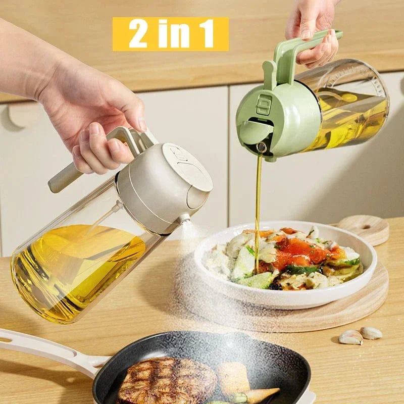 2-In-1 Oil Sprayer Bottle For Kitchen - Kitchen Accessory Designed For Cooking Oil Dispensing And Food Preparation Routine