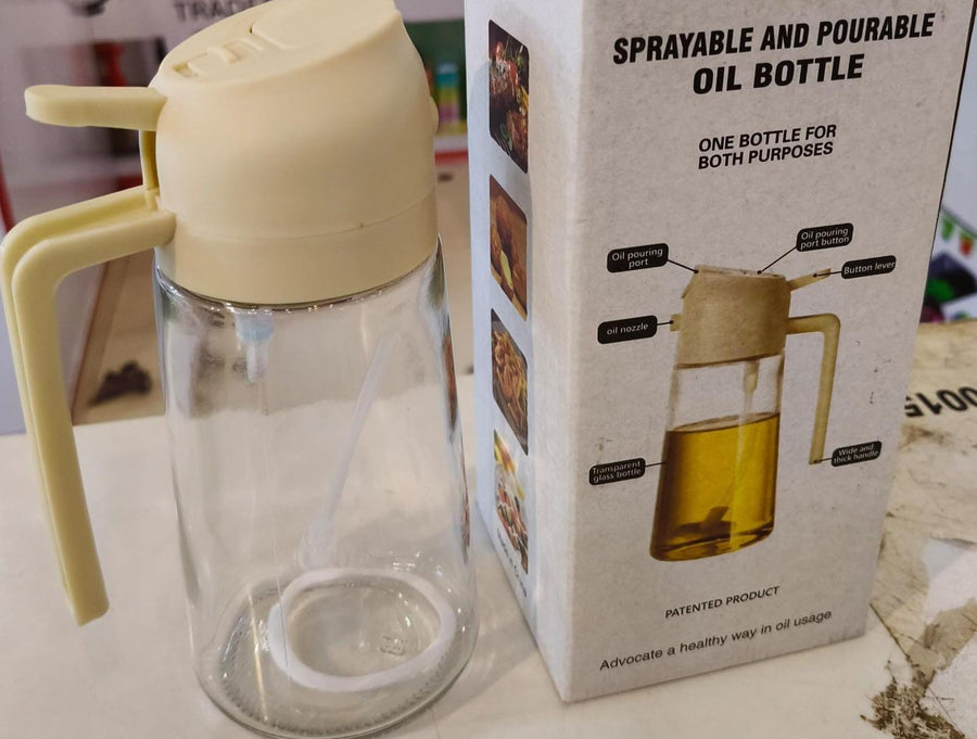 2-In-1 Oil Sprayer Bottle For Kitchen - Kitchen Accessory Designed For Cooking Oil Dispensing And Food Preparation Routine