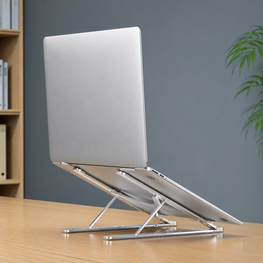 Speedx Foldable Adjustable Laptop Stand for Up to 18-Inch Laptops – Portable Aluminum Cooling Bracket