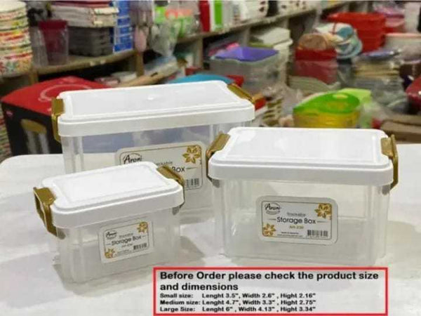 3Pcs Set Multi-Purpose Stackable Storage Box – Transparent Kitchen Organizer - Khachak