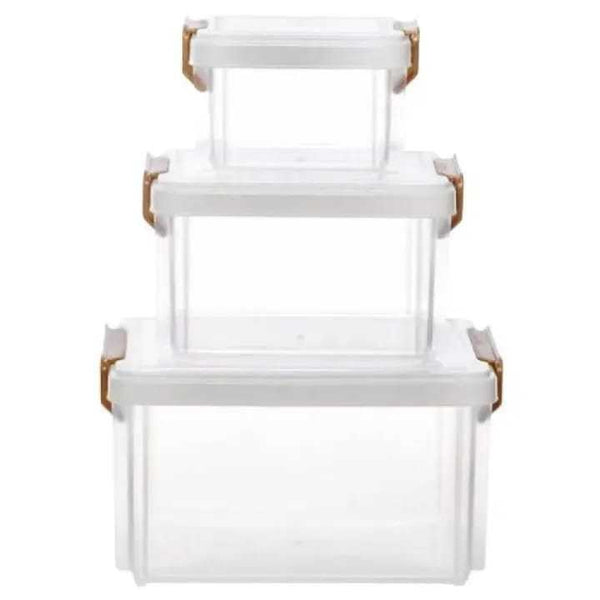 3Pcs Set Multi-Purpose Stackable Storage Box – Transparent Kitchen Organizer - Khachak
