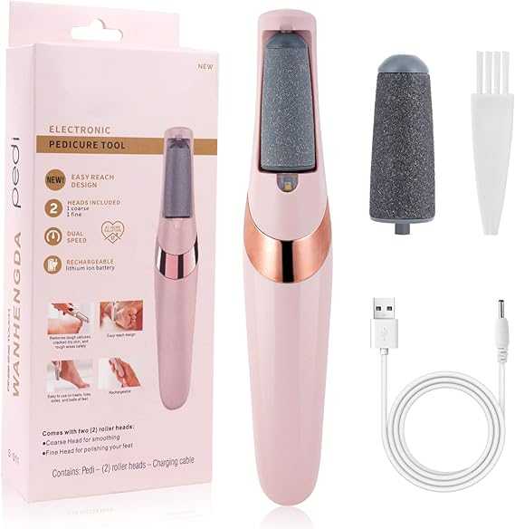 USB Rechargeable Foot Callus Remover – Electric File with LED Light & 2-Speed Settings for Smooth Feet