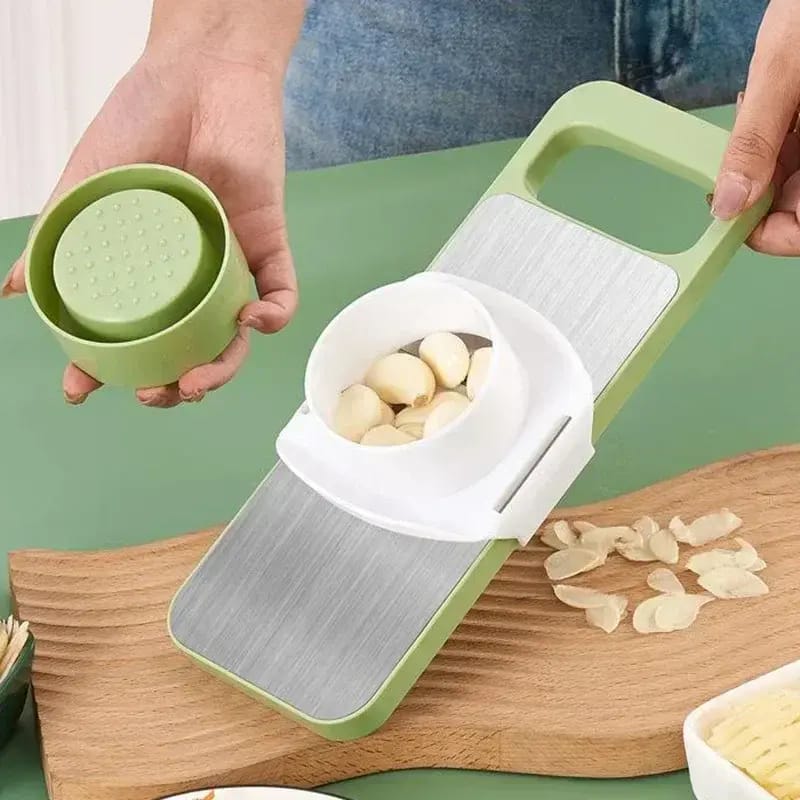 Multifunctional Vegetable Cutter & Slicer Set – Stainless Steel Mandoline Slicer with 5 Interchangeable Blades