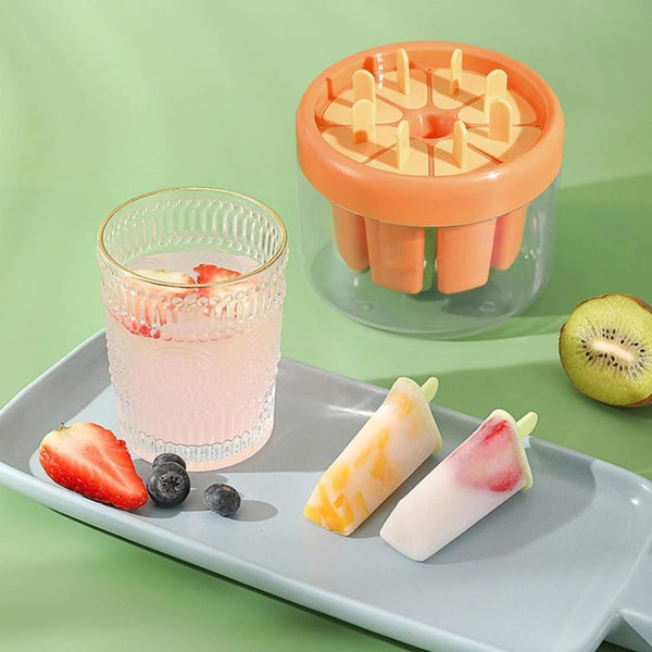 8 Cavity Round Popsicle Candy Mold Set with Sticks - Khachak