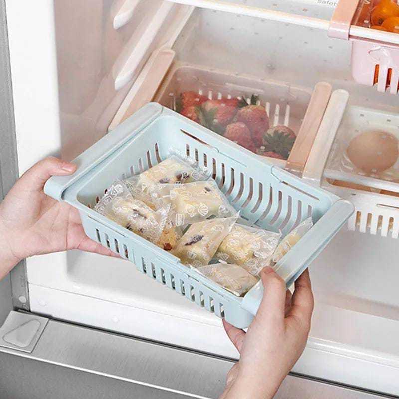 Stretchable Fridge Organizer Basket – Adjustable Space-Saving Storage Box