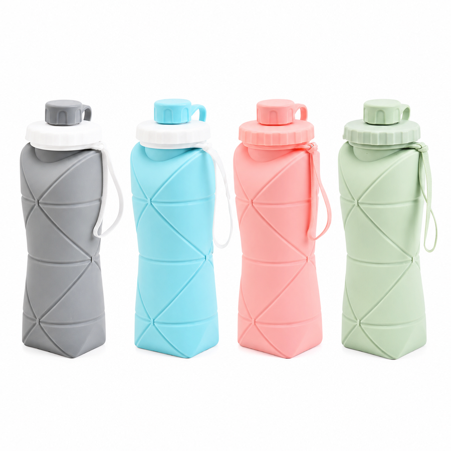 Silicone Folding Bottle | 600ML Silicon Foldable Bottle | Smart Travel Bottle Collapsible Design