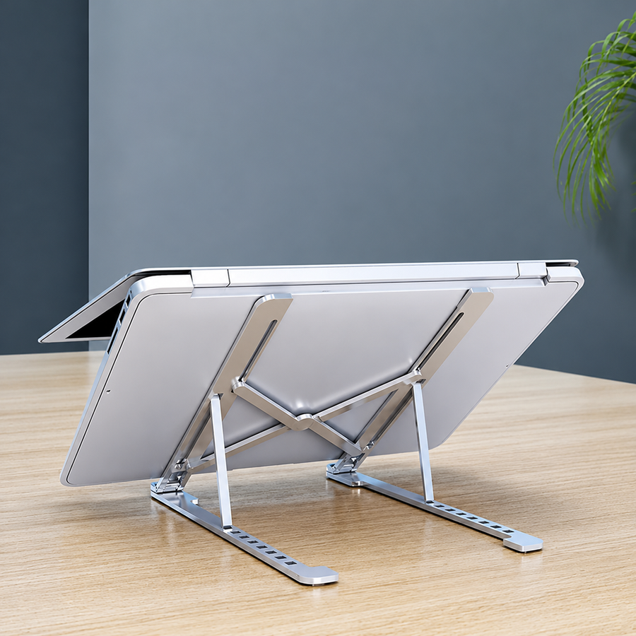 Speedx Foldable Adjustable Laptop Stand for Up to 18-Inch Laptops – Portable Aluminum Cooling Bracket