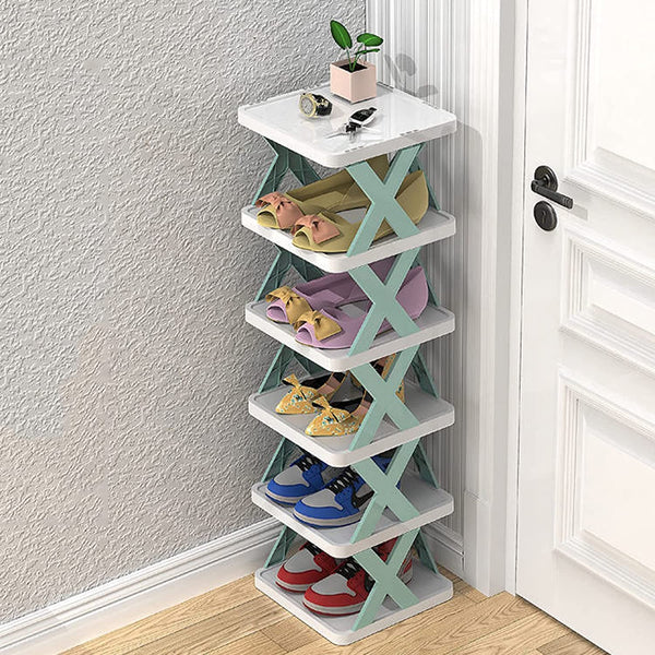 Big Size 5 Layer Multi-Functional Shoes Rack Stackable Shoes Organizer, Kitchen Rack, Bedroom Racks, Lounge Portable Shelves- X Rack, Space-Saving Plastic Cabinet, Easy Assembly, Ideal For Home Storage & Closet Shoe Shelf - Khachak