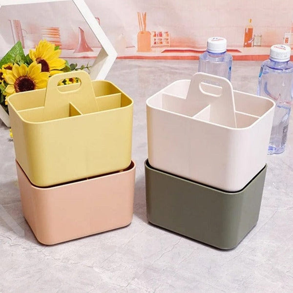 Caddy Organizer Plastic Bathroom Basket Kitchen Sink Basket Shower Caddy Basket with Compartments, Portable Divided Cleaning Product Storage Organizer with Handle Storage Basket for Bathroom Kitchen Laundry Hand Tools Fruit Toiletries Multipurpose Basket - Khachak