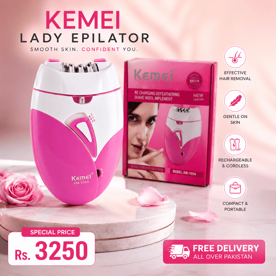 Cordless Rechargeable Women's Hair Clipper Pink - Khachak