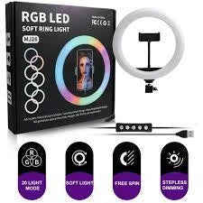 MJ26 | RGB LED Ring Light | 26cm light with Phone Clip wall Phone Video Beauty