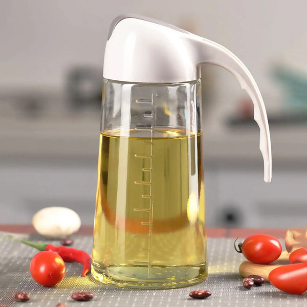Glass Oil Bottle & Dispenser Jug Dual-purpose Oil Dispenser For Pouring And Spraying, High-pressure sprayer for even oil distribution 450ml (random color) - Khachak