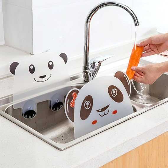 Panda Kitchen Sink Splash Guard – Water Splash-Proof Silicone Barrier - Khachak