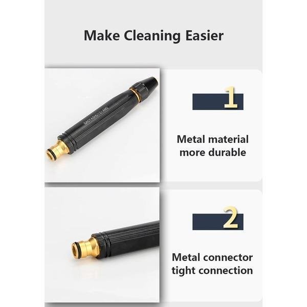 Premium Quality Water Pressure Nozzle Black Metal Garden Cleaning - Khachak