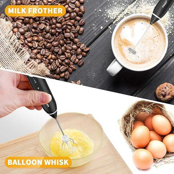 Rechargeable Coffee Beater – 3 Speed Handheld Milk Frother & Egg Whisk - Khachak