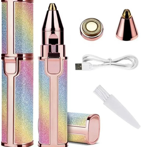 Rechargeable Eyebrow Trimmer for Women Pink Glitter - Khachak