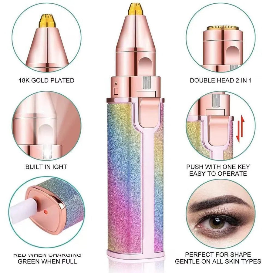 Rechargeable Eyebrow Trimmer for Women Pink Glitter - Khachak