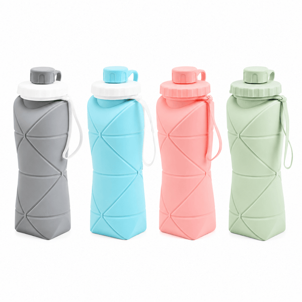 Silicone Folding Bottle | 600ML Silicon Foldable Bottle | Smart Travel Bottle Collapsible Design - Khachak