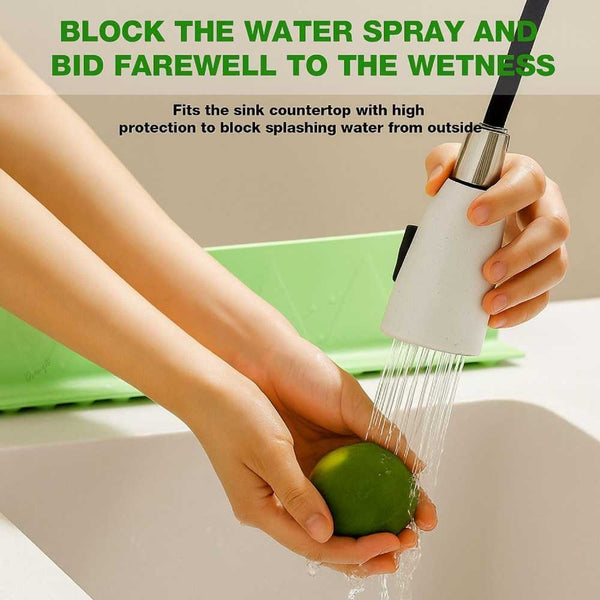 Silicone Sink Splash Guard with Suction Cups, Splatter Board for Kitchen and Bathroom Sinks - Khachak