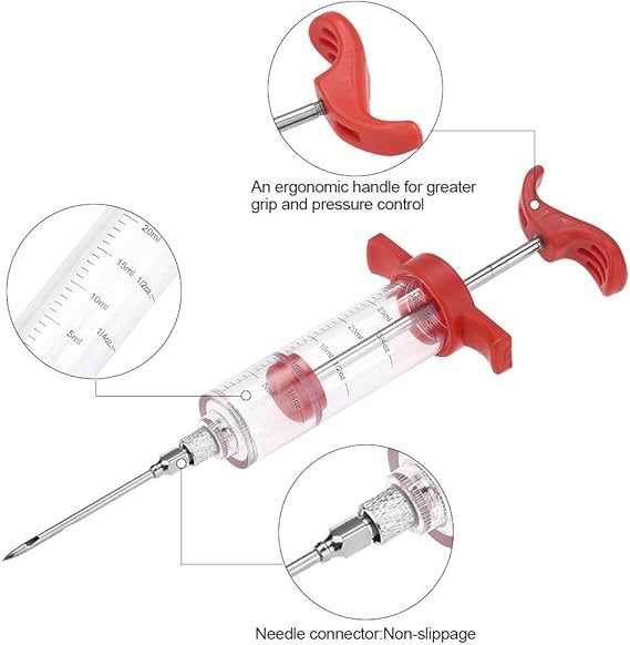 Stainless Steel Meat Injector – BBQ Marinade & Flavor Seasoning Needle - Khachak