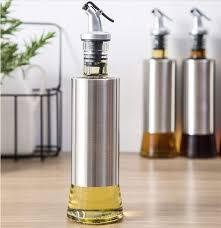 Steel Case Nozzle Glass Oil Bottle 300ml - Khachak