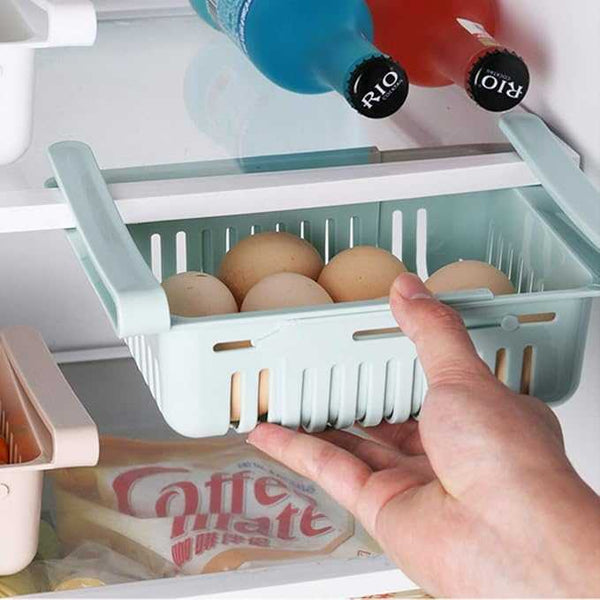 Stretchable Fridge Organizer Basket – Adjustable Space-Saving Storage Box - Khachak