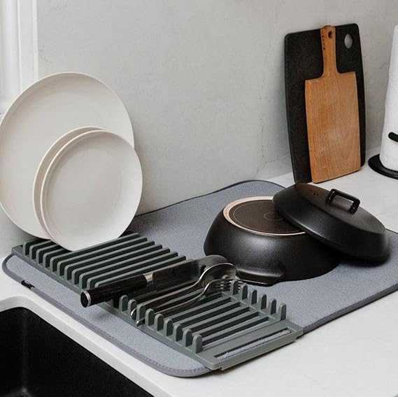Ultra-Absorbent Dish Drying Mat – Large Microfiber Kitchen Drainer Pad - Khachak